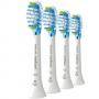 Комплект резервни глави philips sonicare, за електрическа четка за зъби, стандартни, поставяне с щракване, 4 броя, цвят бял, hx9044/17