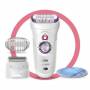 Епилатор braun, silk-epil 9, сухо и мокро използване, sensosmart, 2 настройки за скорост, 50 минути работа, бял/лилав, 9-710