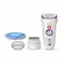 Епилатор braun, silk-epil 9, сухо и мокро използване, sensosmart, 2 настройки за скорост, 50 минути работа, бял/лилав, 9-710