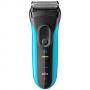 Електрическа самобръсначка за сухо и мокро бръснене - braun series 3 proskin 3010s, синя