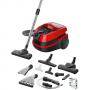 Перяща прахосмукачка bosch bwd421pet, 2100 w, аксесоари за домашни любимци, филтър hepa, турбо четка и четка за матраци, червена