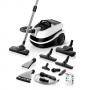 Перяща прахосмукачка bosch, 2100 w, филтър hepa, турбо четка и четка за паркет, електронно регулиране на мощността, бяла/черна, bwd421pro