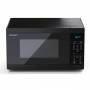 Микровълнова печка sharp yc-ms02e-b, fully digital, cavity material -steel, 20l, 800 w, led display blue, timer & clock function, child lock, silv