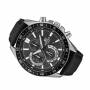 Мъжки часовник casio, edifice classic, корпус от неръждаема стомана, каишка от естествена кожа, водоустойчив, 10 bar, черен, efv-620l-1avuef