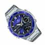 Мъжки часовник casio, edifice classic, корпус от масивна неръждаема стомана, каишка от неръждаема стомана, водоустойчив, 10 bar, минерално стъкло, све