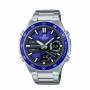 Мъжки часовник casio, edifice classic, корпус от масивна неръждаема стомана, каишка от неръждаема стомана, водоустойчив, 10 bar, минерално стъкло, све