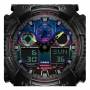 Мъжки часовник casio g-shock classic, 20bar, корпус от полимер, верижка от полимер, led подсветка, черен, ga-100rgb-1aer