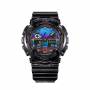 Мъжки часовник casio g-shock classic, 20bar, корпус от полимер, верижка от полимер, led подсветка, черен, ga-100rgb-1aer