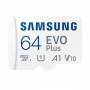 Памет samsung 64gb micro sd card evo plus with adapter, class10, transfer speed up to 160mb/s