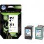 Hp 350/351 combo-pack inkjet print cartridge - sd412ee