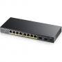 Комутатор zyxel gs1100-10hp, 10-port desktop gigabit ethernet switch: 8x gigabit metal + 2x sfp, 802.3az (green), gs1100-10hp-eu0101f