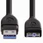 Кабел usb а- micro b, usb 3.0, 3.0м., екраниран за външен хард диск, hama-54508