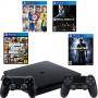 Конзола playstation 4 slim 500gb black+sony playstation dualshock 4 wireless+игра fifa17+игра gtav (gta5)+игра uncharted 4+игра mortal kombat xl ps4