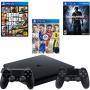 Конзола playstation 4 slim 1tb black+геймпад - sony playstation dualshock 4 wireless+игра fifa17+игра gtav (gta5)+игра uncharted 4