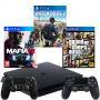 Конзола playstation 4 slim 500gb black, sony ps4+игра watch dogs 2 +игра gtav (gta5): grand theft auto v+игра mafia iii+геймпад - sony playstation dua