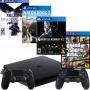 Конзола playstation 4 slim 500gb black+watch dogs 2+mortal kombat xl ps4+killzone shadow fall+gtav (gta5): grand theft auto v+геймпад - sony