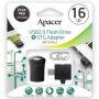 Памет apacer flash drive ah116, 16gb, usb 2.0, черна, ap16gah116b-1