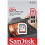 Карта памет sandisk ultra sdhc, 32gb, class 10 uhs-i, 80 mb/s, sd-sdunc-032g-gn6in