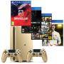 Конзола playstation 4 slim, 500gb, два геймпада, златист+игра mortal kombat xl+игра gtav (gta5)+игра driveclub ps4