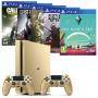 Конзола playstation 4 slim, 500gb, два геймпада, златист+ 5 игри за ps4 (комплект)