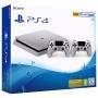 Конзола playstation 4 slim, 500gb, два геймпада, сребрист + 5 игри за ps4 (комплект)