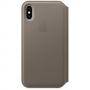 Калъф apple iphone x leather folio - taupe, mqry2zm/a