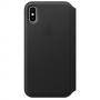 Калъф apple iphone x leather folio - black, mqrv2zm/a