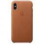 Калъф за apple iphone x leather case - saddle brown, кафяв, mqta2zm/a