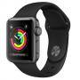 Смарт часовник apple watch series 3 gps, 42mm, space grey aluminium case with black sport band (mql12mp/a)