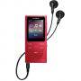 Mp3 плейър sony nwz-e393, 4gb, червен, nwe393r.cew