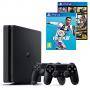 Конзола playstation 4 slim 500gb black, sony ps4+игра fifa 19 за ps4+ геймпад - sony playstation dualshock 4+игра gtav (gta5): grand theft auto v