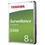 Твърд диск toshiba s300 - surveillance hard drive 8tb, 7200 rpm, 256 mb кеш, sata 3, hdwt380uzsva