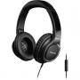 Слушалки panasonic rp-hd6me-k с микрофон и висока честота на дискретизация, hi res sound, черни