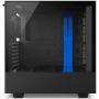Кутия nzxt h500i smart matte mid-tower, black/blue, nzxt-case-h500w-bl