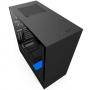 Кутия nzxt h500i smart matte mid-tower, black/blue, nzxt-case-h500w-bl