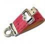 Prestigio leather flash drive nand flash 4gb, usb 2.0, leather case, pink - pldf4096crpink