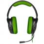 Геймърски слушалки corsair hs35 gaming headset green, 50mm неодимови говорители, контрол на звука, микрофон, ca-9011197-eu