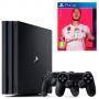 Конзола playstation 4 pro, 4k, 1тв, sony ps4 pro+игра fifa 20 за playstation 4+ втори геймпад - sony playstation dualshock 4 wireless, версия 2