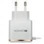 Зарядно устройство canyon smart/safe single-usb wall charger, 2.1a, usb към lightning кабел, white-rose, cne-cha043wr