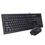 Комплект клавиатура и мишка a4 kr-8572 desktop, жични, usb, черни