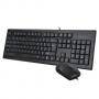 Комплект клавиатура и мишка a4 kr-8572 desktop, жични, usb, черни