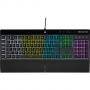 Геймърска клавиатура corsair k55 rgb pro gaming keyboard backlit zoned rgb led rubberdome, жична, usb, черна, ch-9226765-na