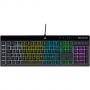 Геймърска клавиатура corsair k55 rgb pro gaming keyboard backlit zoned rgb led rubberdome, жична, usb, черна, ch-9226765-na
