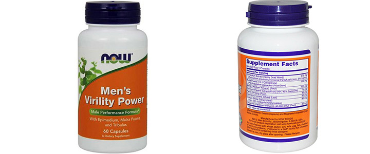 Сексуален стимулатор - Mens Virility Power - 60 капсули - NOW FOODS, NF3328