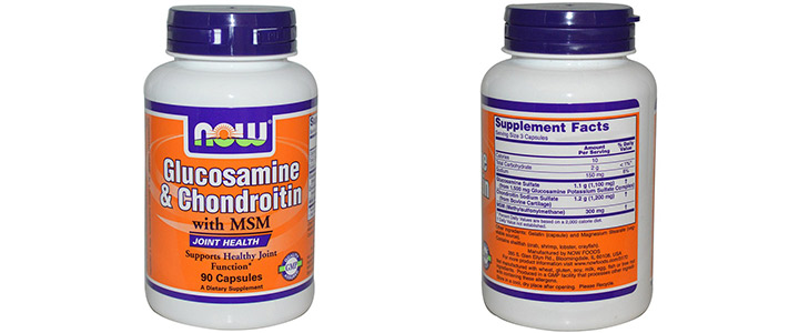 Глюкозамин и Хондроитин + МСМ - Glucosamine + Chondroitin + MSM - 90 капсули - NOW FOODS, NF3170