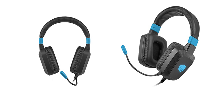 Слушалки Fury Gaming Headset Raptor, с кабел, микрофон, черен/син, NFU-1584