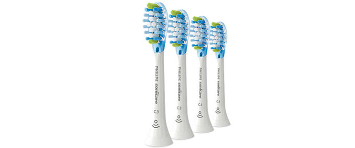 Комплект резервни глави Philips Sonicare, за електрическа четка за зъби, Стандартни, Поставяне с щракване, 4 броя, цвят бял, HX9044/17