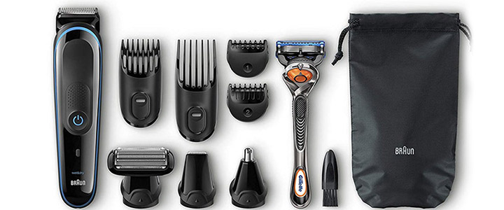 Комплект Braun MGK3085 9 в 1, Тример за лице, коса и тяло + самобръсначка Gillette 