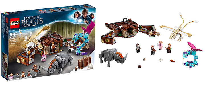 Конструктор ЛЕГО Хари Потър - Сандъкът с магически създания на Newt, LEGO Harry Potter, 75952
