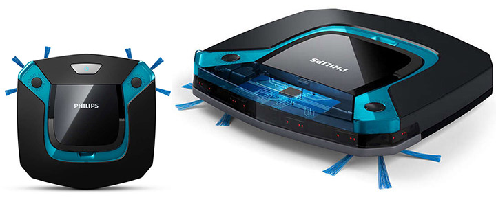 Прахосмукачка-робот Philips SmartPro Easy, Ултратънък дизайн, 3-степенна система за почистване, Мокро почистване, FC8794/01